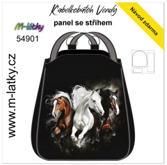 MOB Panel k ušití se střihem -  Kabelkobatoh Vendy  koně Návod zdarma - více v popisu produktu