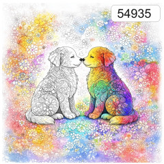 OB Panel bez střihu omalovánky částečně vybarvení psi tisk na objednávku výběr z rozměrů a materiálů