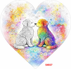 OB Panel k ušití tvarovaný dekorativní polštář srdce (přední strana) omlaovánky psi výběr z variant