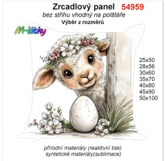 MOB Zrcadlový panel na polštář velikonoční ovečka náš tisk na objednávku