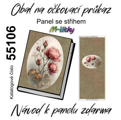 MOB Panel se střihem - obal na očkovací průkaz - růže kočárkovina