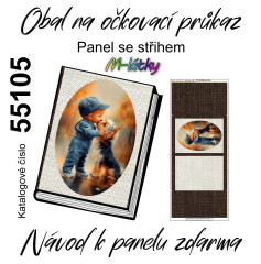 MOB Panel se střihem - obal na očkovací průkaz - chlapeček s jorkšírem kočárkovina