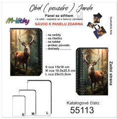 MOB Panel se střihem - obal Jarda -  na sešity, čtečku, tablet a další - jelen fotonávod v popisu produktu - výběr z rozměrů