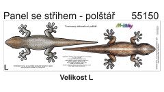 MOB Panel k ušití  - 3D dekorativní polštář velikost L - ještěrka (zátěžový pošltář) výběr z variant