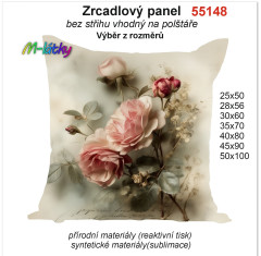 MOB Zrcadlový panel na polštář vintage růže náš tisk na objednávku