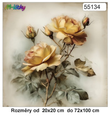 MOB Panel bez střihu  vintage růže tisk na objednávku výběr z rozměrů a materiálů