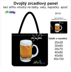 MOB Dvojitý zrcadlový panel pivo - jdu na jedno tisk na objednávku - výběr z materiálů a rozměrů