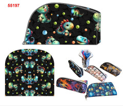 OB Monty penál (kosmetická taštička) dino panel ve střihu tisk na objednávku