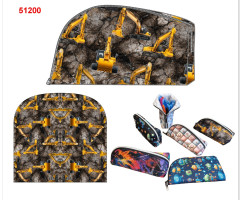 OB Monty penál (kosmetická taštička) stavební stroje panel ve střihu tisk na objednávku