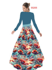 OB Panel půlkolová sukně dvoudílná nebo jednodílná zasněné vlčí máky tisk na objednávku výběr z rozměrů a materiálů