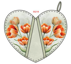 OB Kuchyňská chňapka srdce (chňapky) jarní kolekce oranžové tulipány panel k ušití