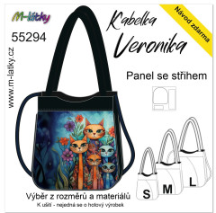 MOB Panel se střihem - kabelka Veronika - kočky fotonávod v popisu produktu - výběr z rozměrů