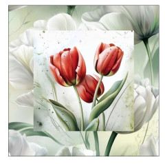 MOB Panel k ušití -  12 ks podkafíčka  jarní kolekce tulipány - náš tisk na objednávku