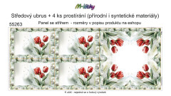 MOB Panel k ušití - středový ubrus + 4 ks prostírání jarní kolekce tulipány - náš tisk na objednávku