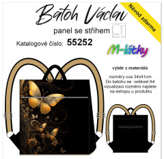 MOB Panel překlápěcí batoh Václav Classic - zlataví motýli panel se střihem tisk na objednávku