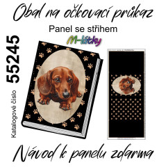 MOB Panel se střihem - obal na očkovací průkaz - jezevčík kočárkovina