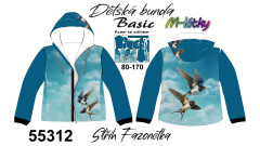 MOB F - Panel se střihem dětská bunda Basic - vlaštovky Digitální tisk m-látky - výběr z variant  střih Fazonetka