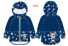 OB F - Panel se střihem dětská bunda Trail medvěd se srdíčkem 80-170 tisk na objednávku