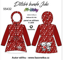 MOB F - Panel se střihem dětská bunda Julie – zamilovaní medvědi digitální tisk m-látky - výběr z variant