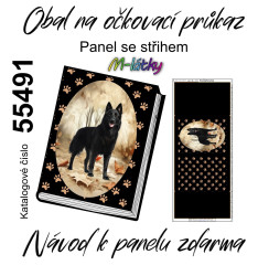 MOB Panel se střihem - obal na očkovací průkaz - německý ovčák kočárkovina
