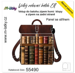 MOB Panel se střihem - Velký rolovací batoh Elf - staré knihy fotonávod v popisu produktu