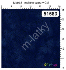 F Textilní panel bavlněný satén kolekce tečky na mramoru - tmavě modrá 45x55 cm 100% bavlna