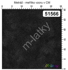 F Textilní panel bavlněný satén kolekce tečky na mramoru - černo-šedá 45x55 cm 100% bavlna