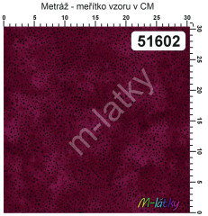 F Textilní panel bavlněný satén kolekce tečky na mramoru - vínová 45x55 cm 100% bavlna