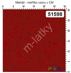 F Textilní panel bavlněný satén kolekce tečky na mramoru - červená 45x55 cm 100% bavlna