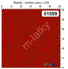 F Textilní panel bavlněný satén kolekce tečky na mramoru - červená 45x55 cm 100% bavlna