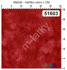 F Textilní panel bavlněný satén kolekce tečky na mramoru - červená 45x55 cm 100% bavlna