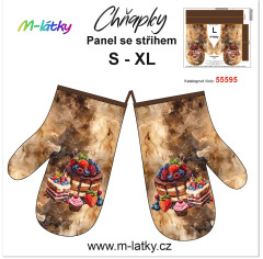 OB Kuchyňské rukavice chňapky(chňapka) - dorty Panel se střihem - fotonávod v popisu produktu