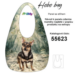 MOB Hobo bag Basic  (nákupní taška) - švédský valhund - panel se střihem tisk na objednávku