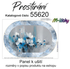 MOB Panel 45x31 cm (oválné prostírání) - modré květy náš tisk na objednávku