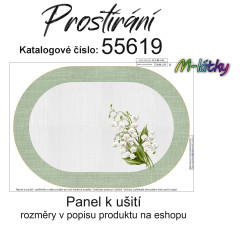 MOB Panel 45x31 cm (oválné prostírání) - konvalinky náš tisk na objednávku