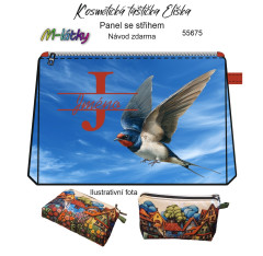 MOB Panel - Kosmetická taštička Eliška s monogramem a jménem - ptáček návod k panelu zdarma - více v popisu produktu