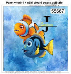 MOB Textilní panel  dekorativní polštář se jménem  a monogramem - traktor výběr z variant