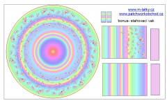 OB Panel kolová sukně motýli na pastelové duze 98-104 - průměr sukně 80 cm  + bonus  stahovací  vak Micropeach 100% polyester  Fotonávod + střihová pomůcka + fotonávod stahovací vak