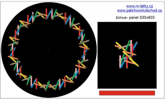 Panel - Kolová sukně   průměr sukně 80 cm (velikost v popisu)   + bonus panel - pastelky na růžové (2)