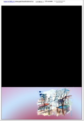 OB Panel  o rozměru 25x35 cm - vhodný na ušití peněženky  -  Paříž červánky návod není součástí panelu