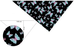 OB Panel k ušití - asymetrický trojúhelníkový šátek (šátko šála) - motýli výběr z variant