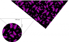 OB Panel k ušití - asymetrický trojúhelníkový šátek (šátko šála) - motýli výběr z variant