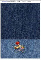 OB Panel  o rozměru 25x35 cm - vhodný na ušití peněženky - cyklistka (kolo) návod není součástí panelu