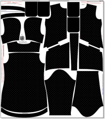 OB F - Panel se střihem dámská bunda Julie - bílé puntíky na černé  - výběr z velikostí a materiálů Digitální tisk m-látky - výběr z variant  střih Fazonetka