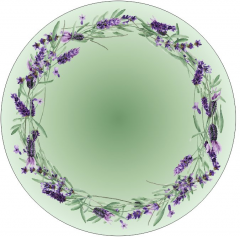 OB Panel kulatý ubrus -  levandule Broušené mikrovlákno  (mikrovelur)  - panel k ušití