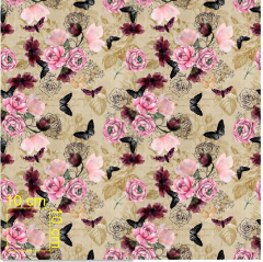 OB Metráž květy /pivońky  - podklad 24733 náš tisk na objednávku – výběr z materiálů