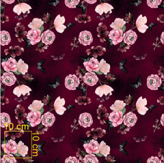 OB Metráž květy /pivoňky  - podklad mramor 24179 náš tisk na objednávku – výběr z materiálů