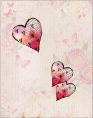 OB Panel o rozměru cca 39x50 srdce kočárkovina