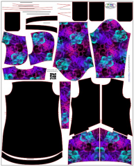 OB F - Panel se střihem dámská bunda Julie - duhový kouř - výběr z velikostí a materiálů Digitální tisk m-látky - výběr z variant  střih Fazonetka