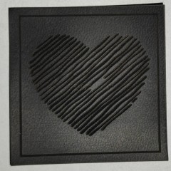 Štítek (nášivka) srdce šedá